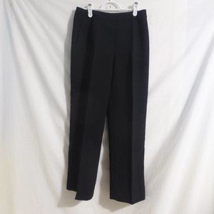 LE SUIT PETITE, size 4P, women's black slacks, side zip and latch fastened, GUC